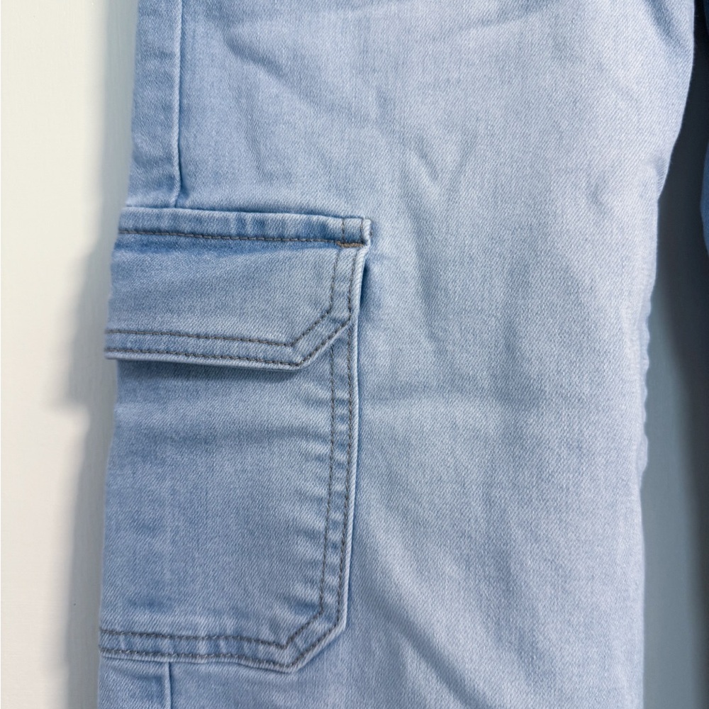Wonder Nation Girls Blue Straight Leg Cargo Jeans Size 8 Adjustable Kids Denim - Picture 8 of 16